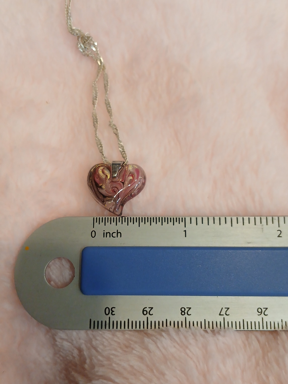 Heart Shaped Pendant Necklace in Pink and Gold - Picture 5 of 9